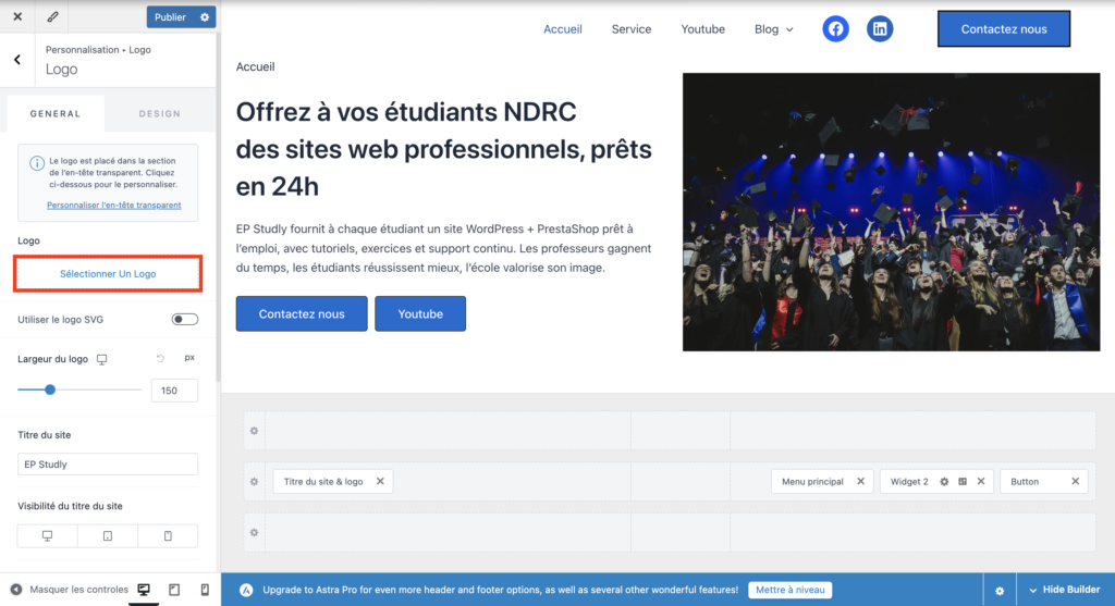 Sélectionner un logo WordPress