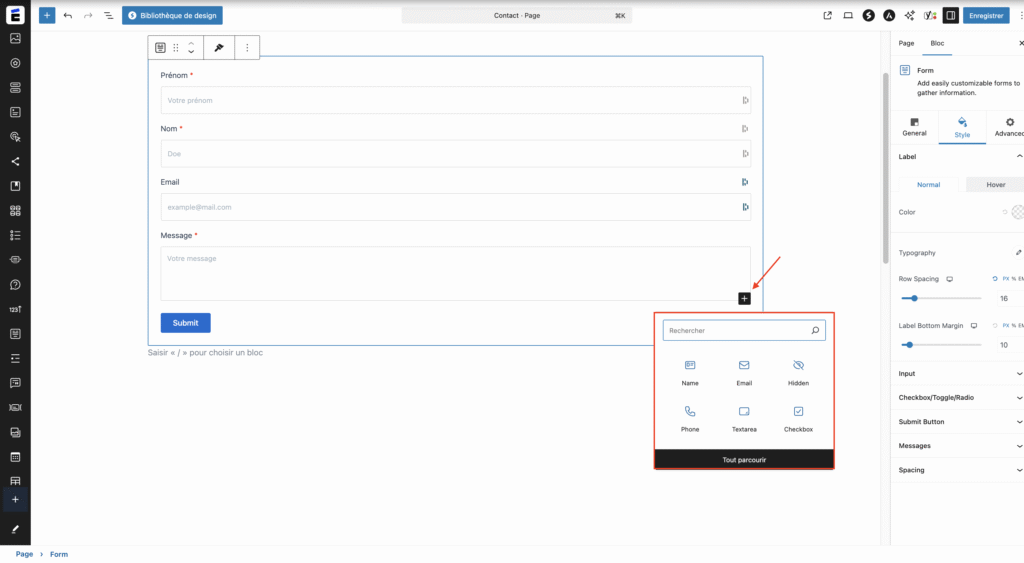 Ajouter d’autres champs si nécessaire