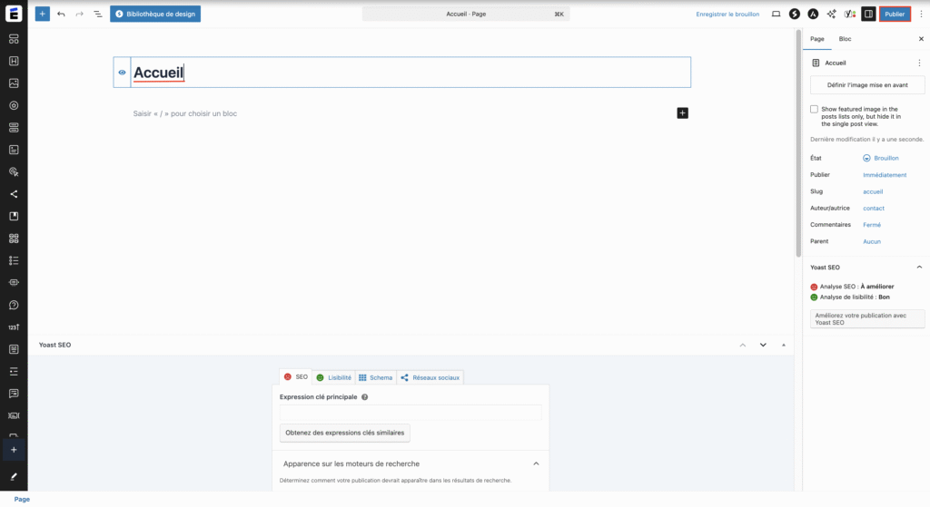 Nommer la page de votre site wordpress