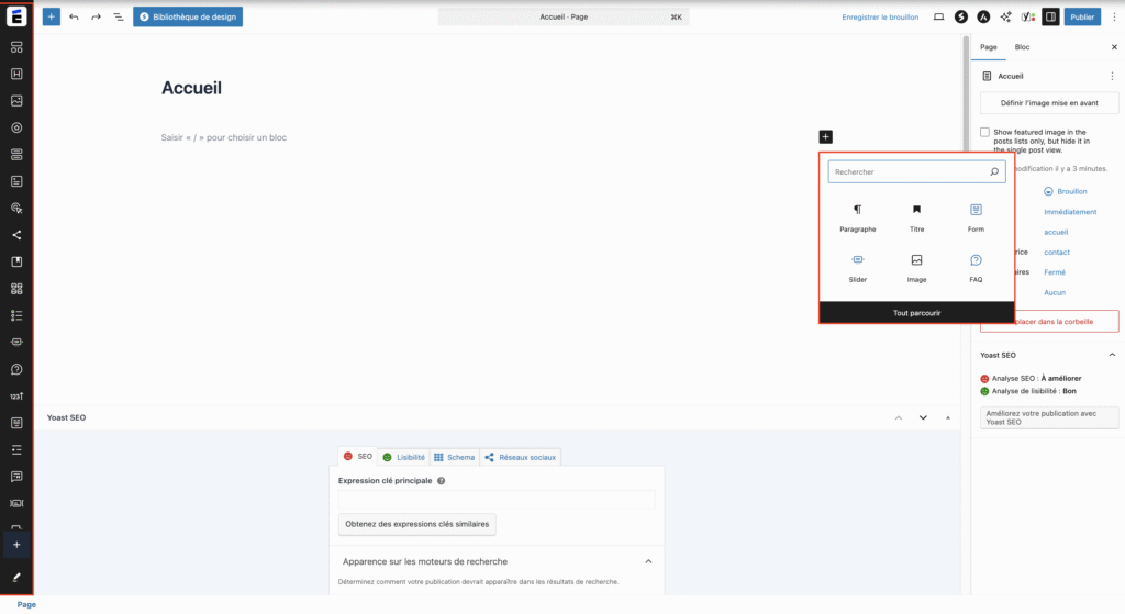 Ajouter des widgets à la page