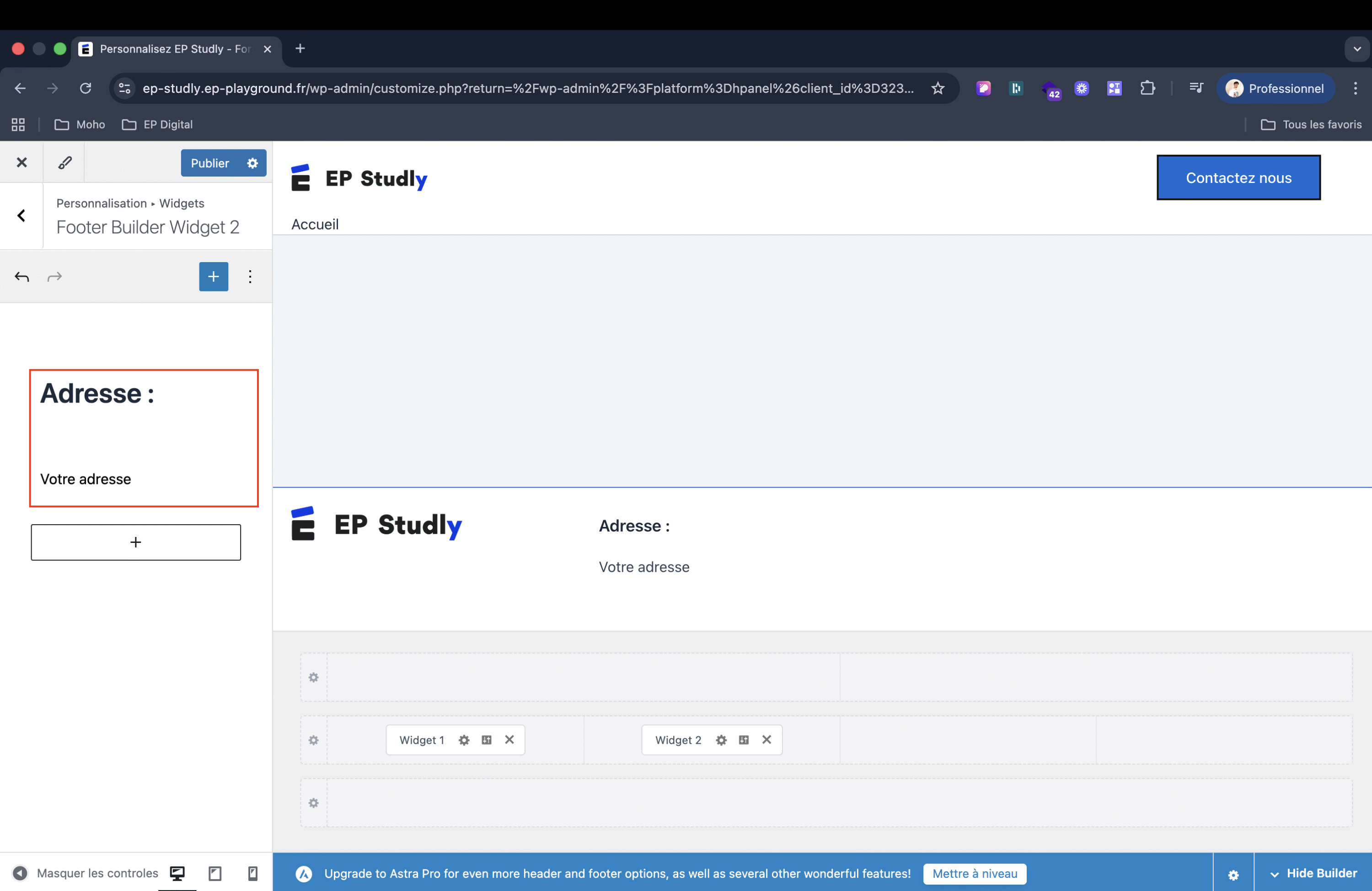 Prévisualisation des résultats