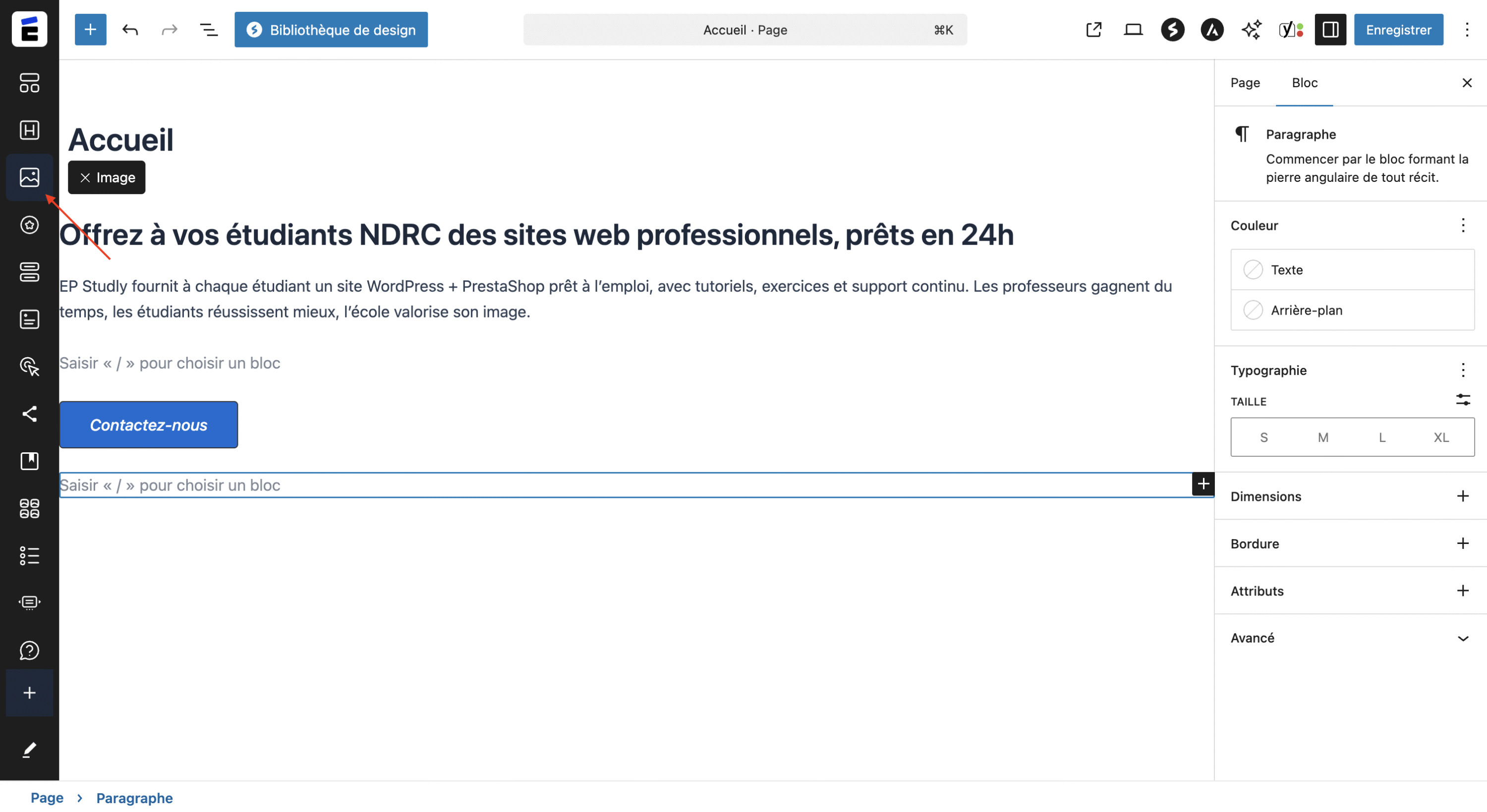 Ajouter une image wordpress