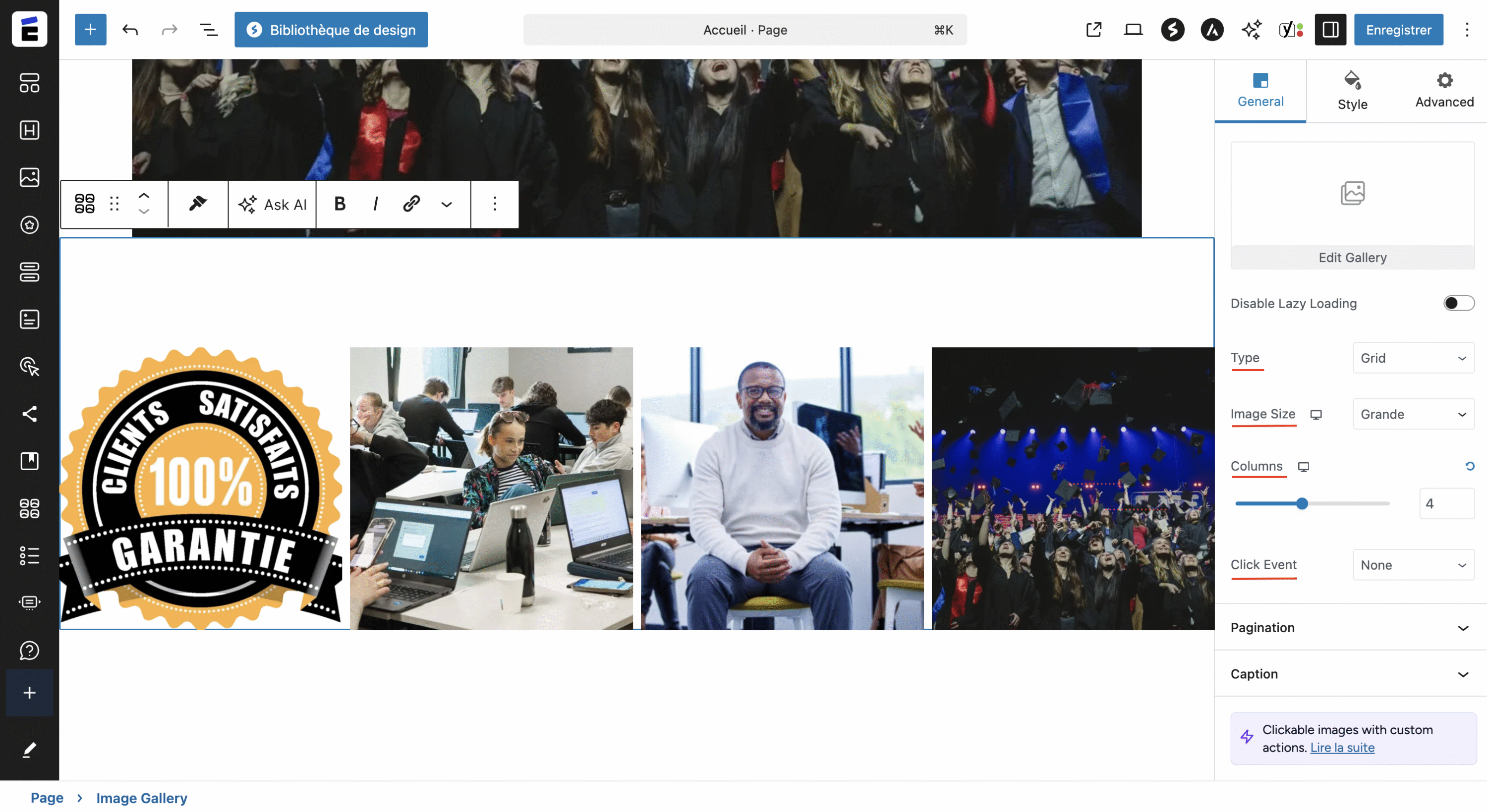 Gérer le style de votre galerie 