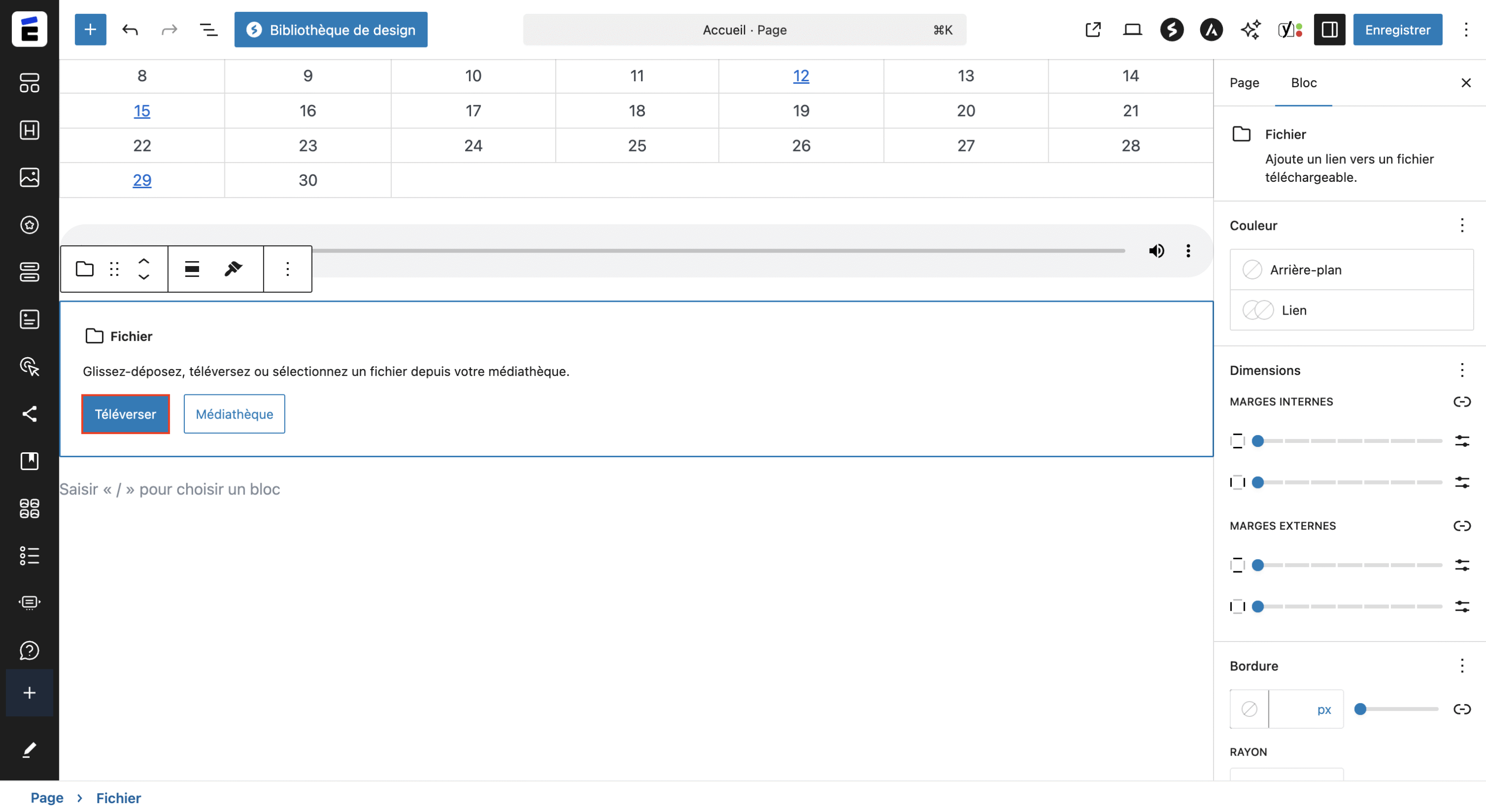 Téléversser votre fichier 