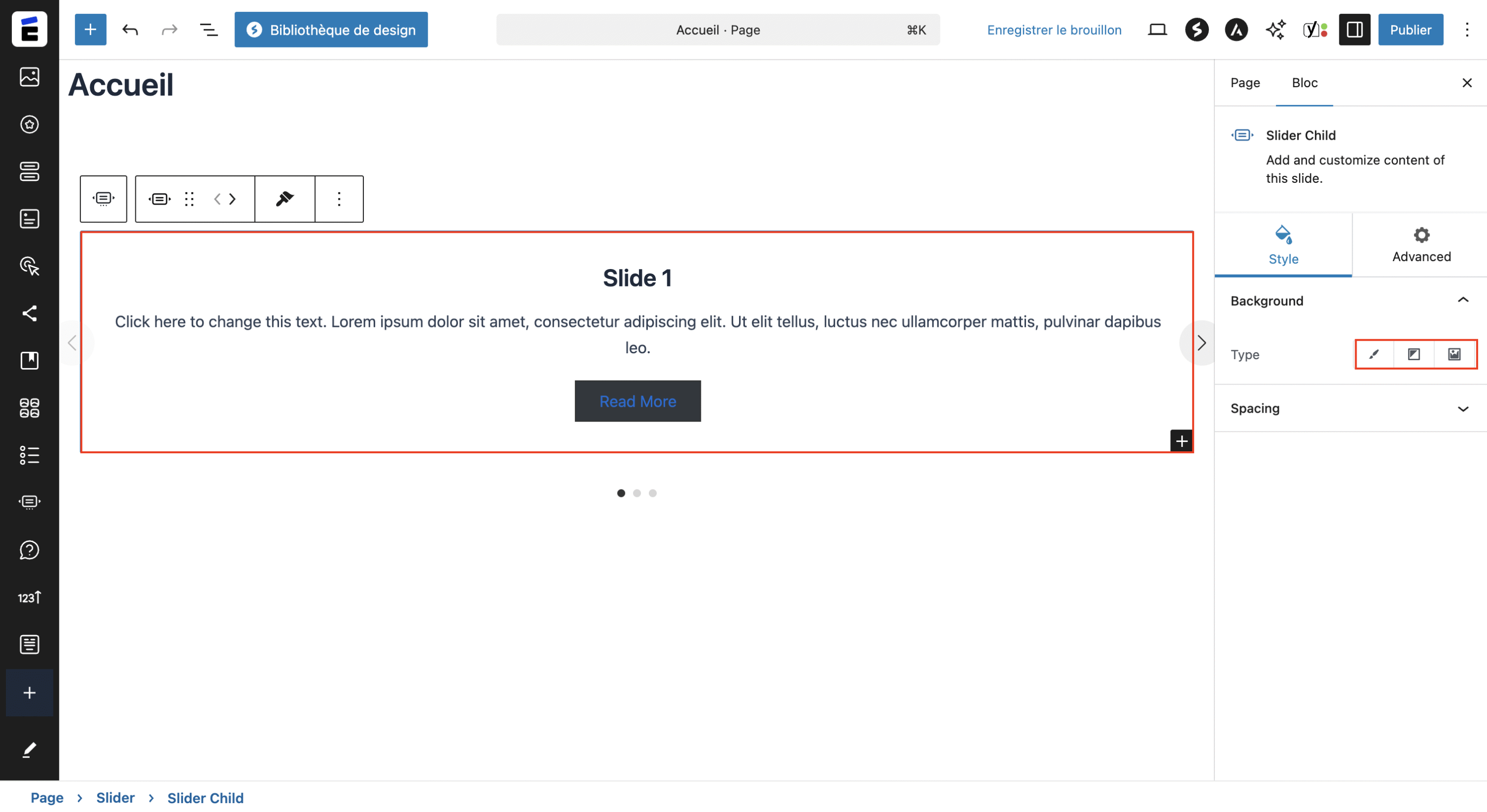 Ajouter un arrière plan à votre slider 